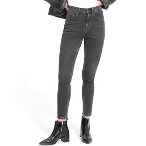EVERLANE High-Rise Ankle Skinny Jeans Washed Black Sz 26